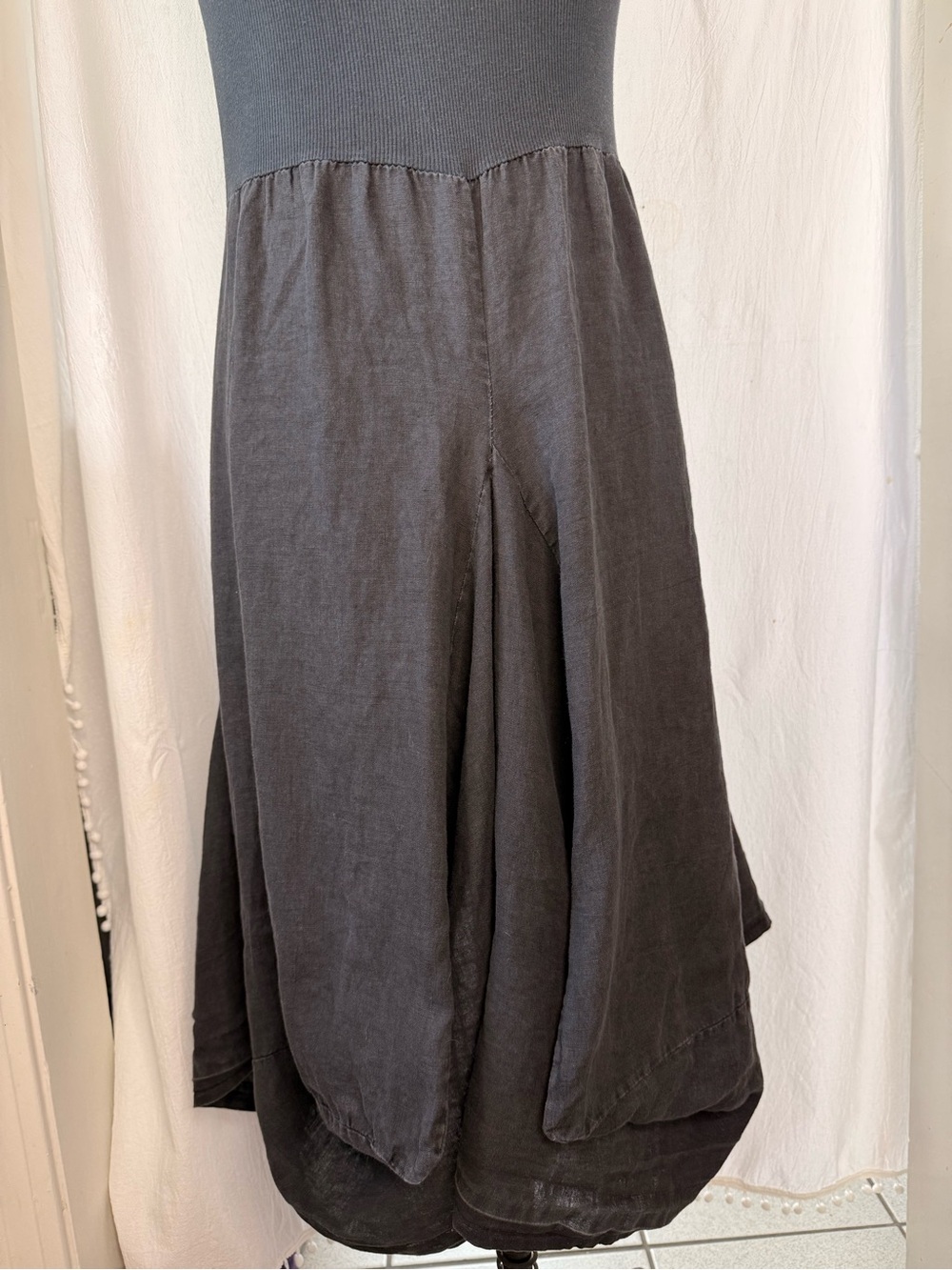 Inizio Italy Linen Magic Midi Dress Lagenlook sz L - Picture 6 of 13